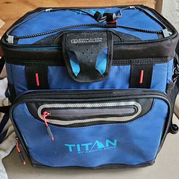 Titan by Arctic Zone 24 Can (16 Quart) Zipperless Soft Cooler, Ocean Blue - Picture 1 of 13